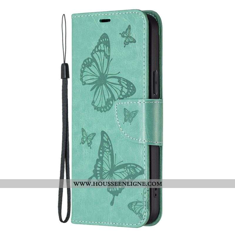Housse Xiaomi 13 Lite Papillons Imprimés à Lanière