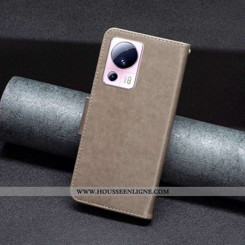 Housse Xiaomi 13 Lite Papillons Imprimés à Lanière