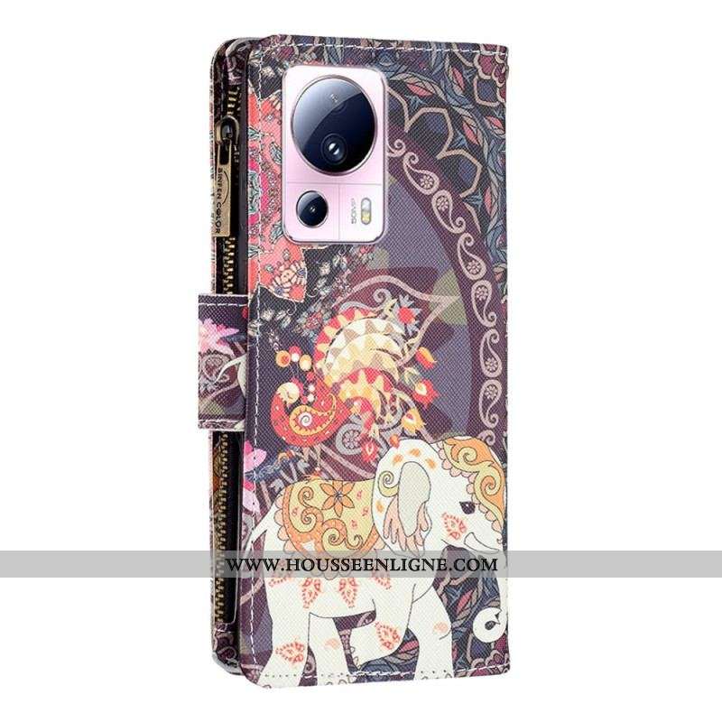 Housse Xiaomi 13 Lite Portefeuille Éléphant