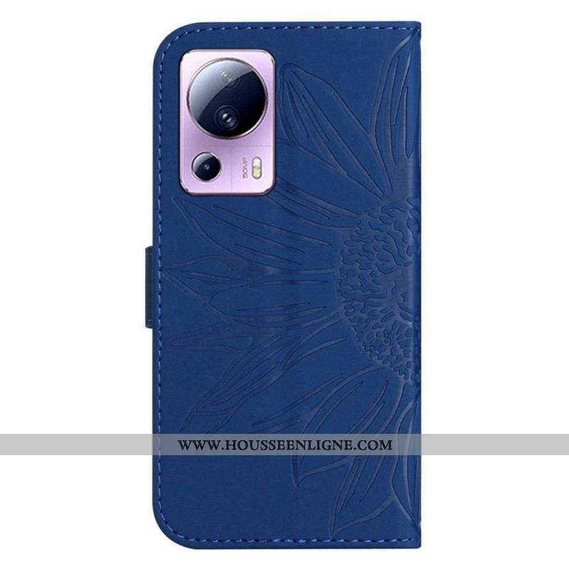 Housse Xiaomi 13 Lite Tournesol avec Lanière