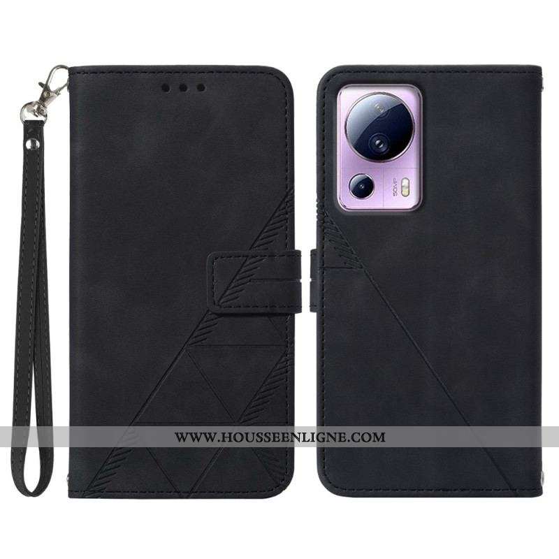 Housse Xiaomi 13 Lite Triangles à Lanière