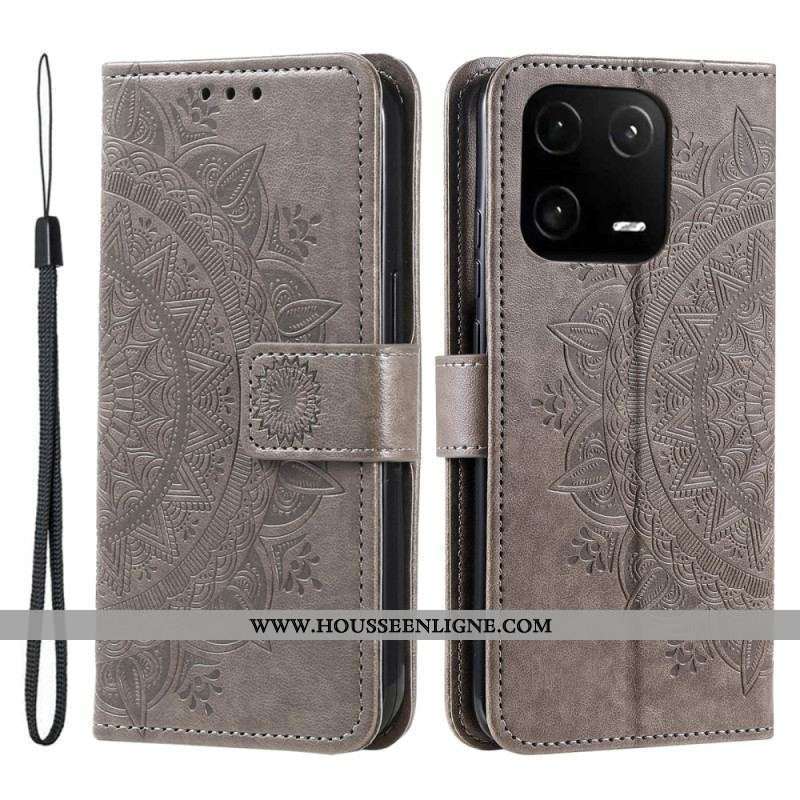 Housse Xiaomi 13 Mandala Soleil avec Lanière
