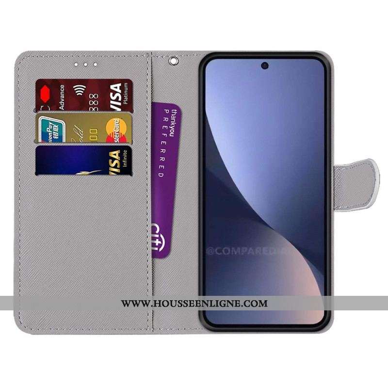 Housse Xiaomi 13 Papillon Rouge Sur Fond Bleu