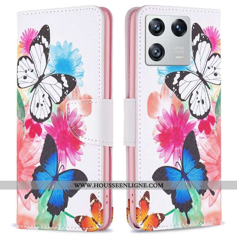 Housse Xiaomi 13 Papillons Aquarelle