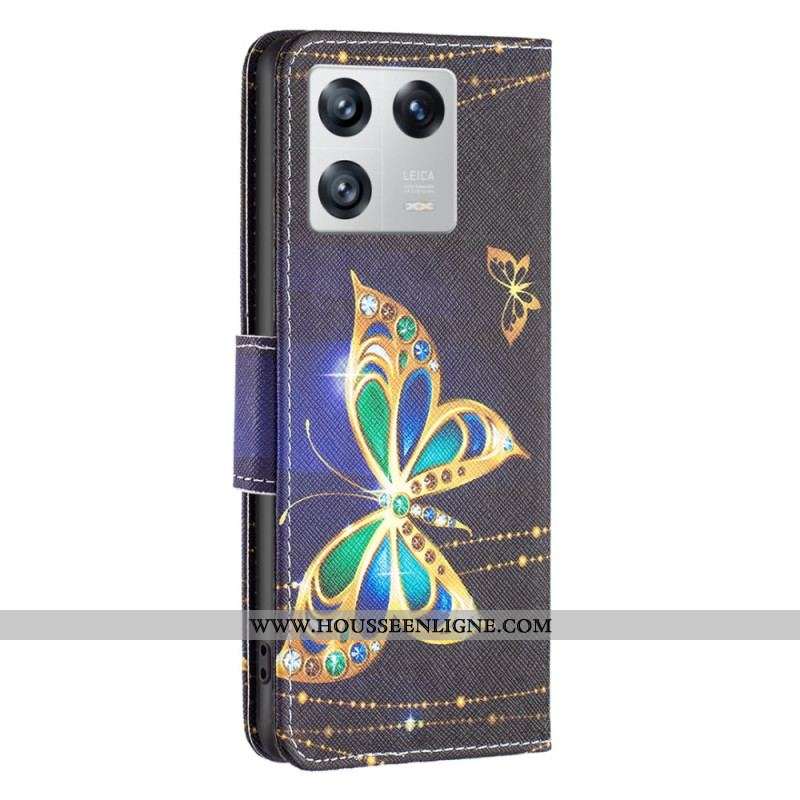 Housse Xiaomi 13 Papillons Dorés