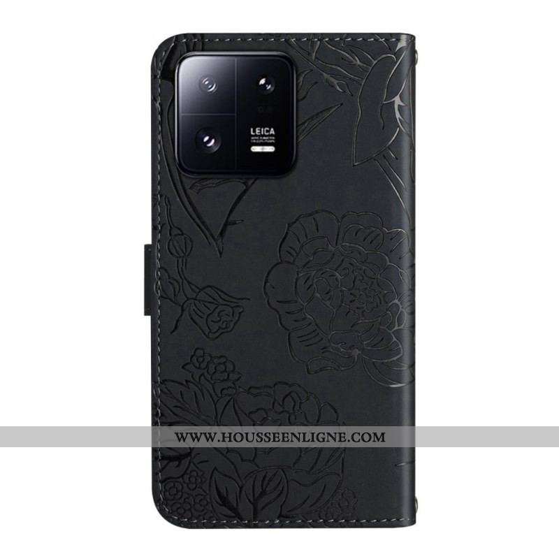 Housse Xiaomi 13 Papillons et Lanière