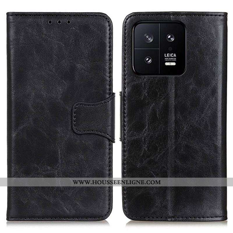 Housse Xiaomi 13 Pro Cuir Fendu Fermoir Réversible