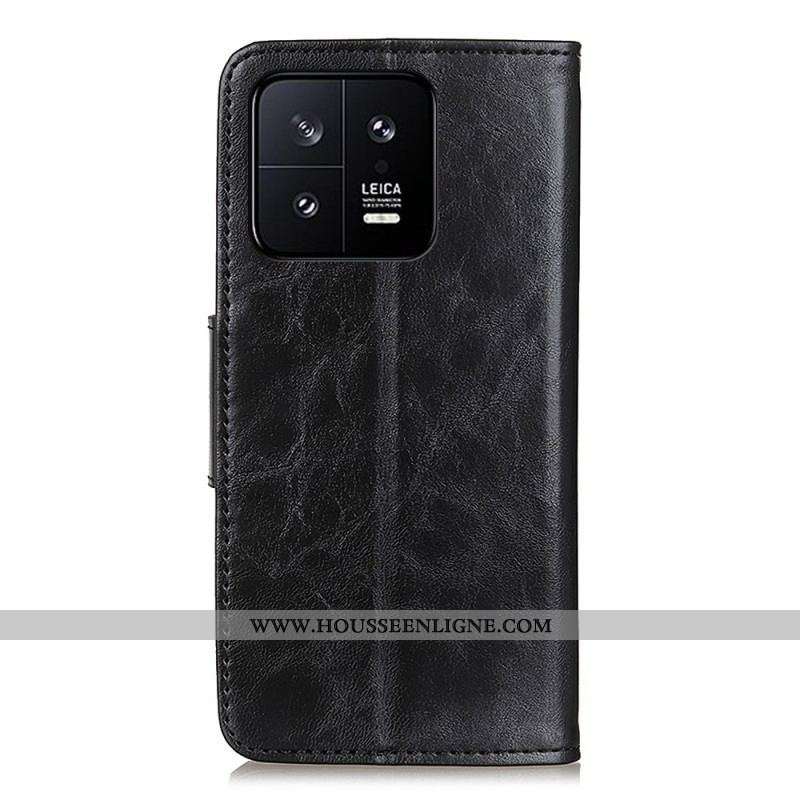 Housse Xiaomi 13 Pro Cuir Fendu Fermoir Réversible