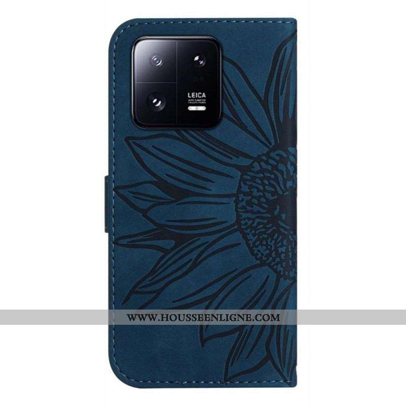 Housse Xiaomi 13 Pro Fleur avec Lanière