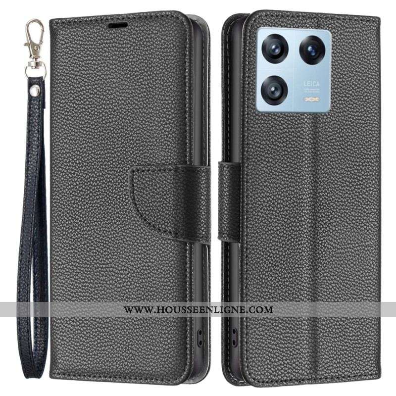 Housse Xiaomi 13 Pro Litchi Fermoir Oblique
