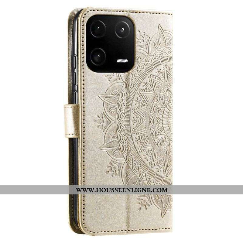 Housse Xiaomi 13 Pro Mandala Soleil avec Lanière