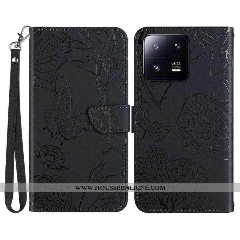 Housse Xiaomi 13 Pro Papillons et Lanière