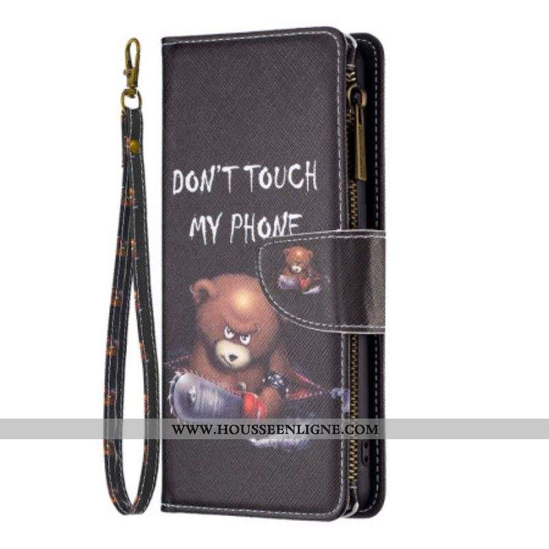 Housse Xiaomi 13 Pro Poche Zippée Ours Dangereux
