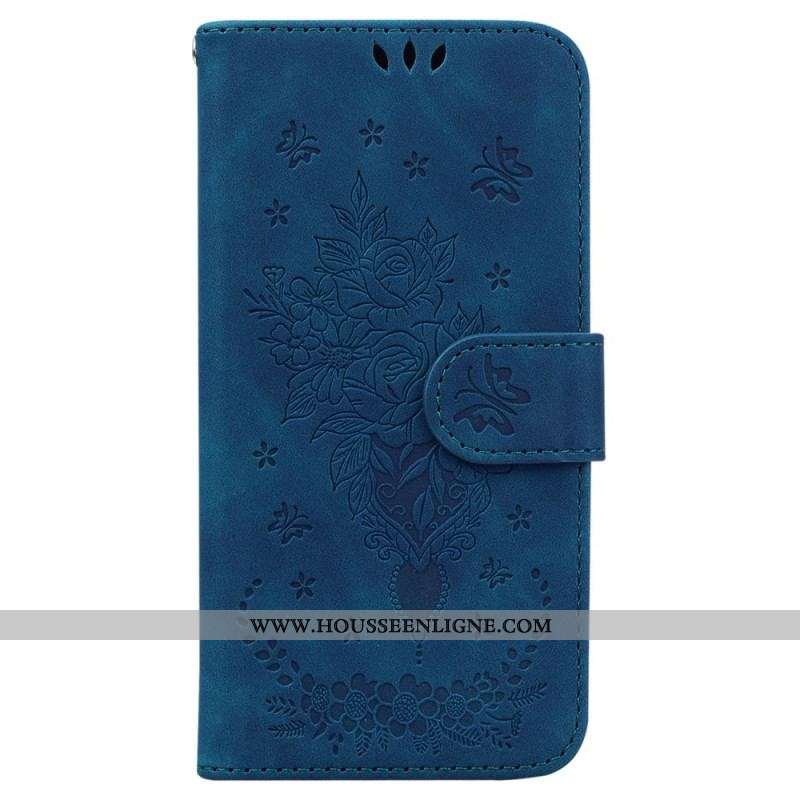 Housse Xiaomi 13 Pro Roses et Papillons à Lanière