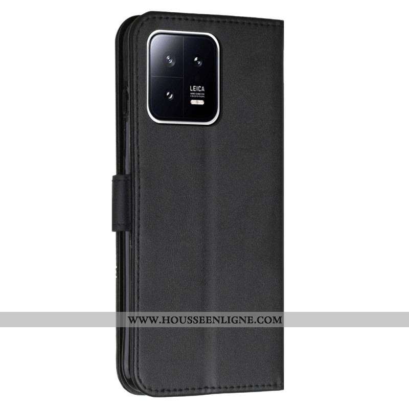 Housse Xiaomi 13 Pro Style Cuir Géométrique à Lanière