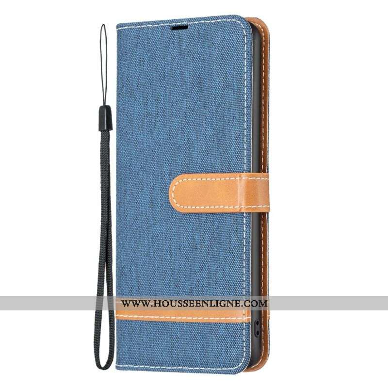 Housse Xiaomi 13 Pro Tissu et Effet Cuir à Lanière