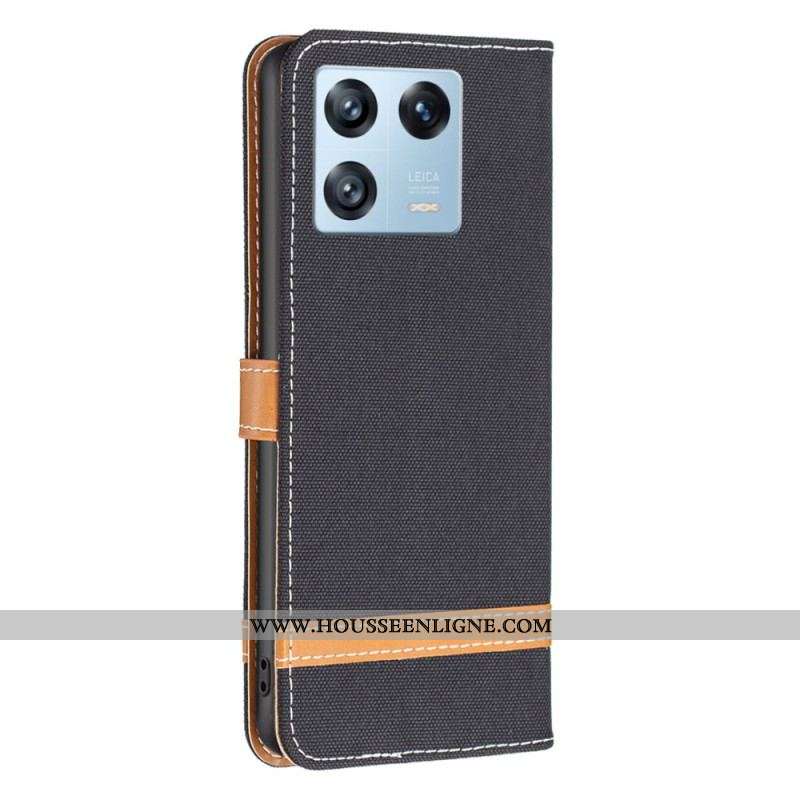 Housse Xiaomi 13 Pro Tissu et Effet Cuir à Lanière