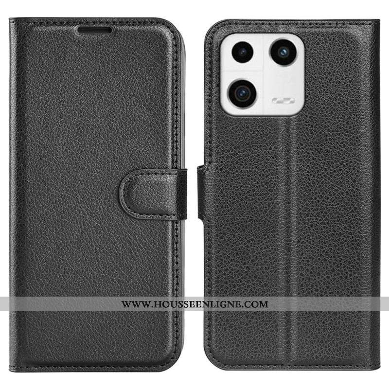 Housse Xiaomi 13 Simili Cuir Litchi Classique