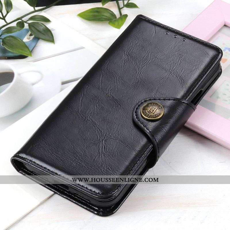 Housse Xiaomi 13 Simili Cuir Verni Bouton KHAZNEH