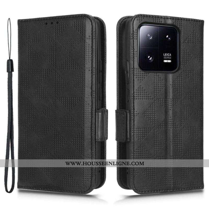 Housse Xiaomi 13 Triangles avec Lanière