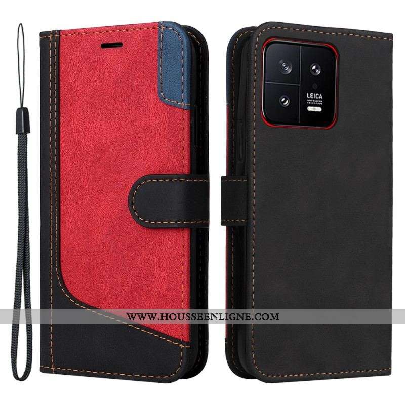 Housse Xiaomi 13 Tricolore à Lanière