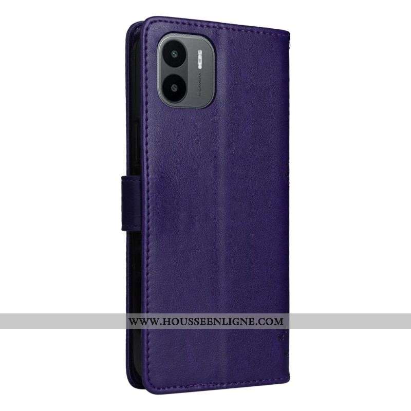 Housse Xiaomi Redmi A1 Arbre et Chat à Lanière