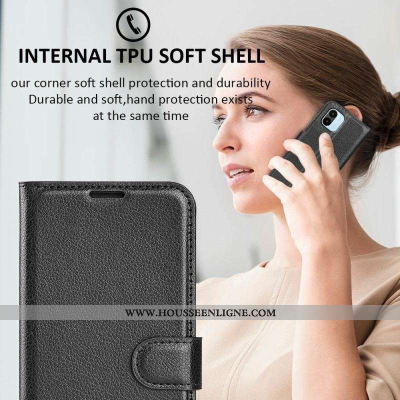 Housse Xiaomi Redmi A1 Classique Effet Cuir Litchi