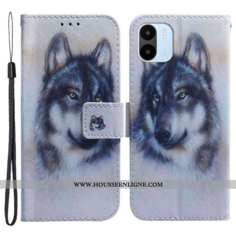 Housse Xiaomi Redmi A1 Loup Aquarelle