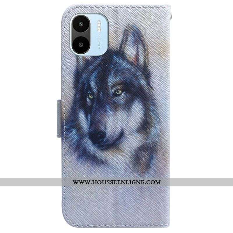 Housse Xiaomi Redmi A1 Loup Aquarelle