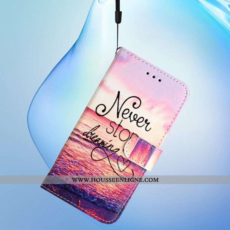 Housse Xiaomi Redmi A1 Never Stop Dreaming à Lanière