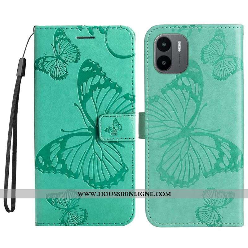 Housse Xiaomi Redmi A1 Papillons Géants à Lanière