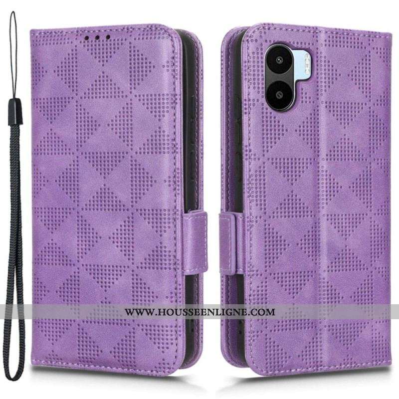 Housse Xiaomi Redmi A1 Triangles avec Lanière