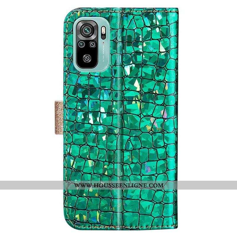 Housse Xiaomi Redmi Note 10/10S/Poco M5s Croco Diamants