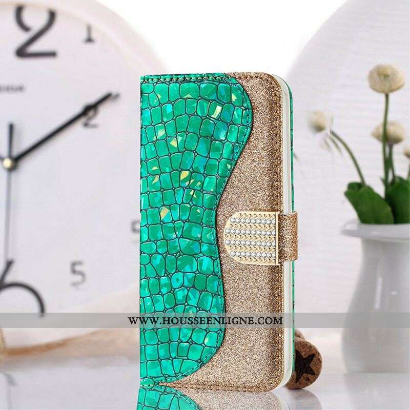 Housse Xiaomi Redmi Note 10/10S/Poco M5s Croco Diamants