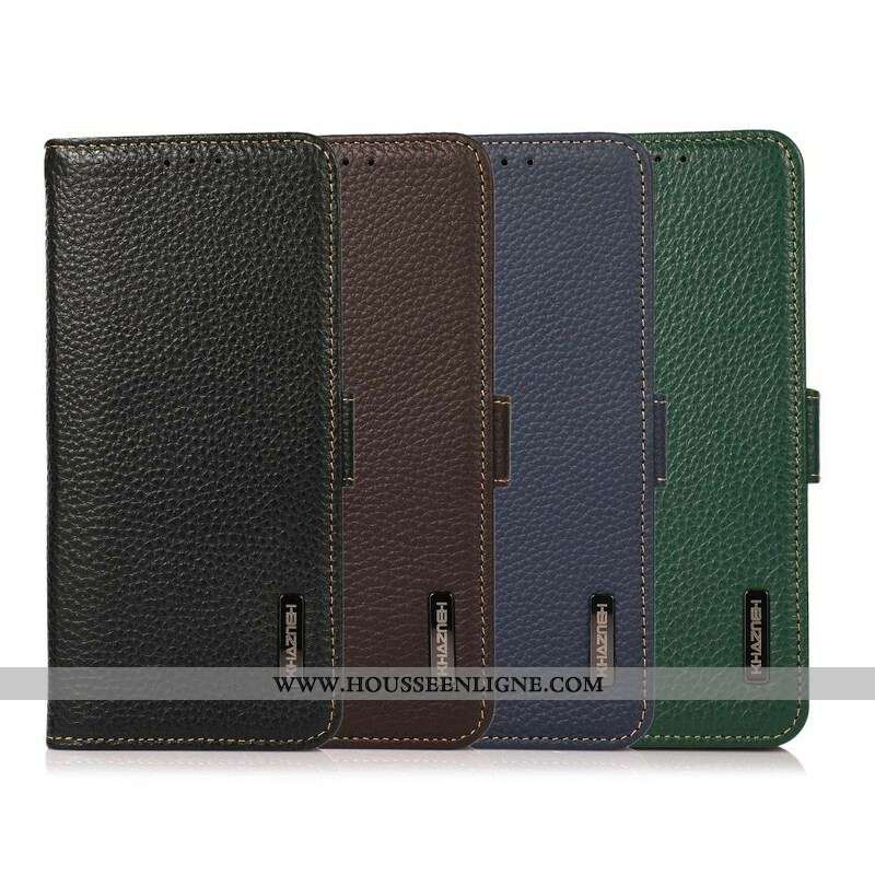 Housse Xiaomi Redmi Note 10/10S/Poco M5s Cuir Litchi KHAZNEH RFID