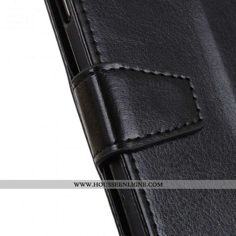 Housse Xiaomi Redmi Note 10/10S/Poco M5s Effet Cuir Brillant Simple