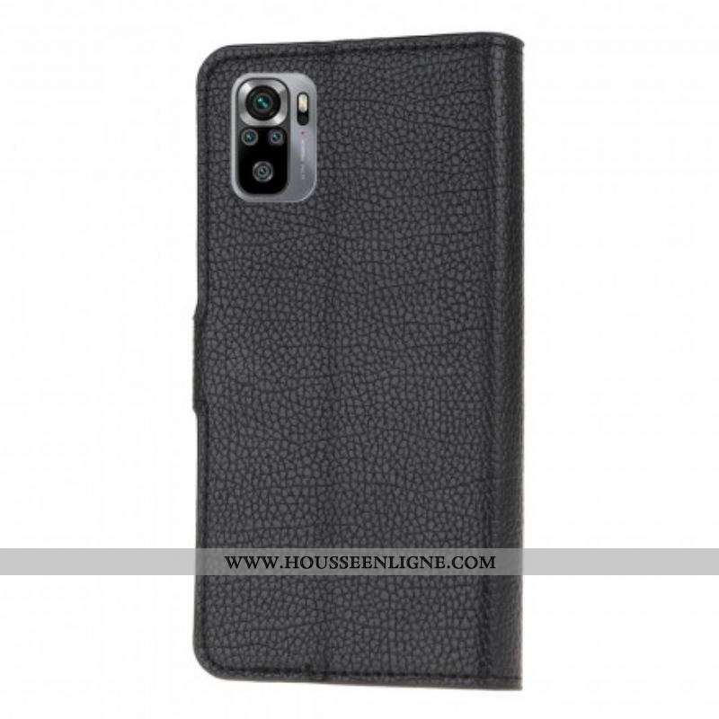 Housse Xiaomi Redmi Note 10/10S/Poco M5s Effet Cuir Grain Litchi