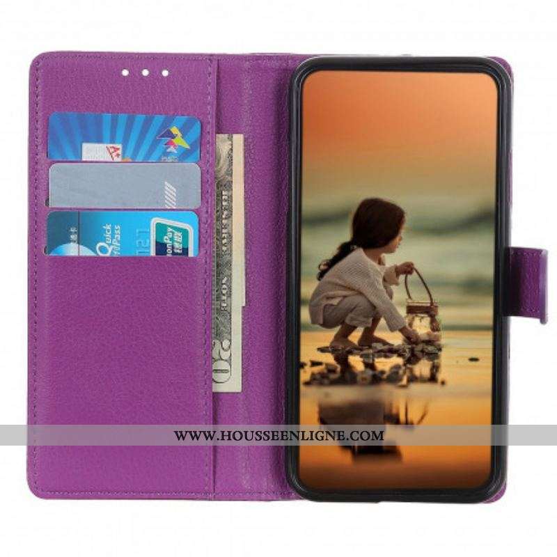 Housse Xiaomi Redmi Note 10/10S/Poco M5s Effet Cuir Litchi Premium