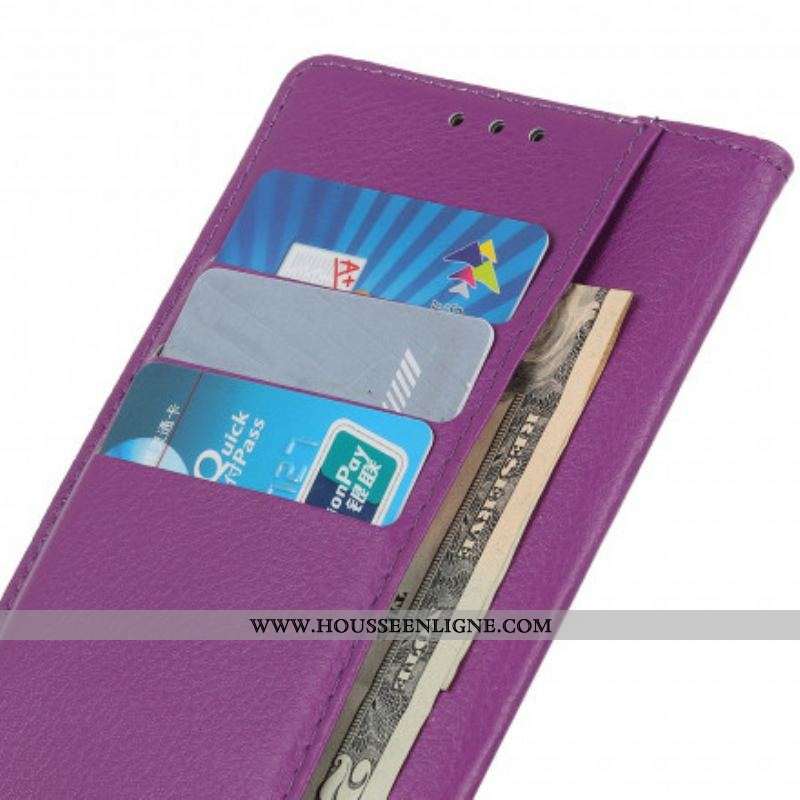 Housse Xiaomi Redmi Note 10/10S/Poco M5s Effet Cuir Litchi Premium