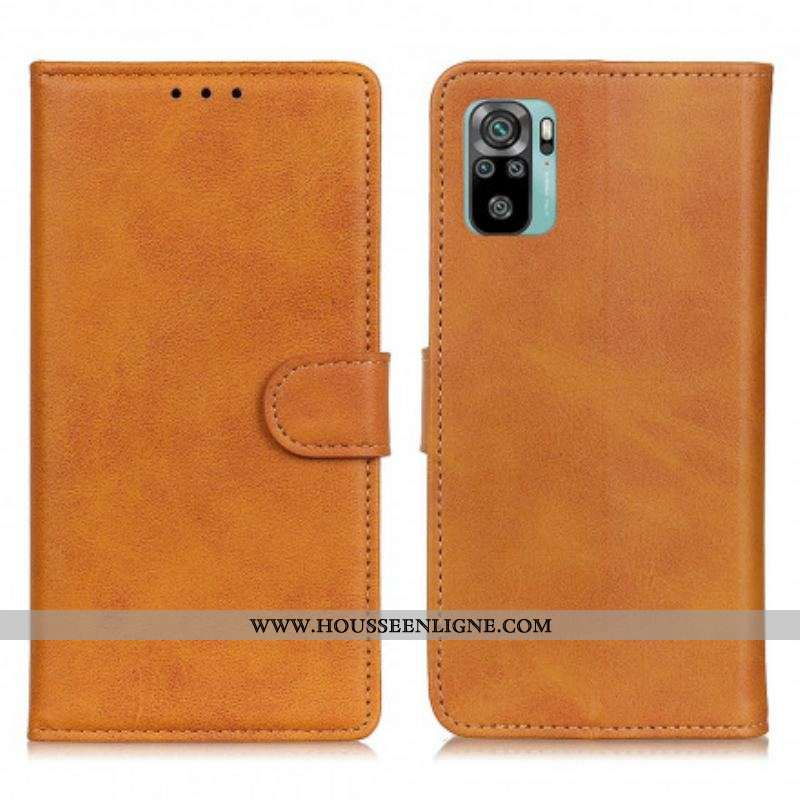 Housse Xiaomi Redmi Note 10/10S/Poco M5s Effet Cuir Mat Rétro