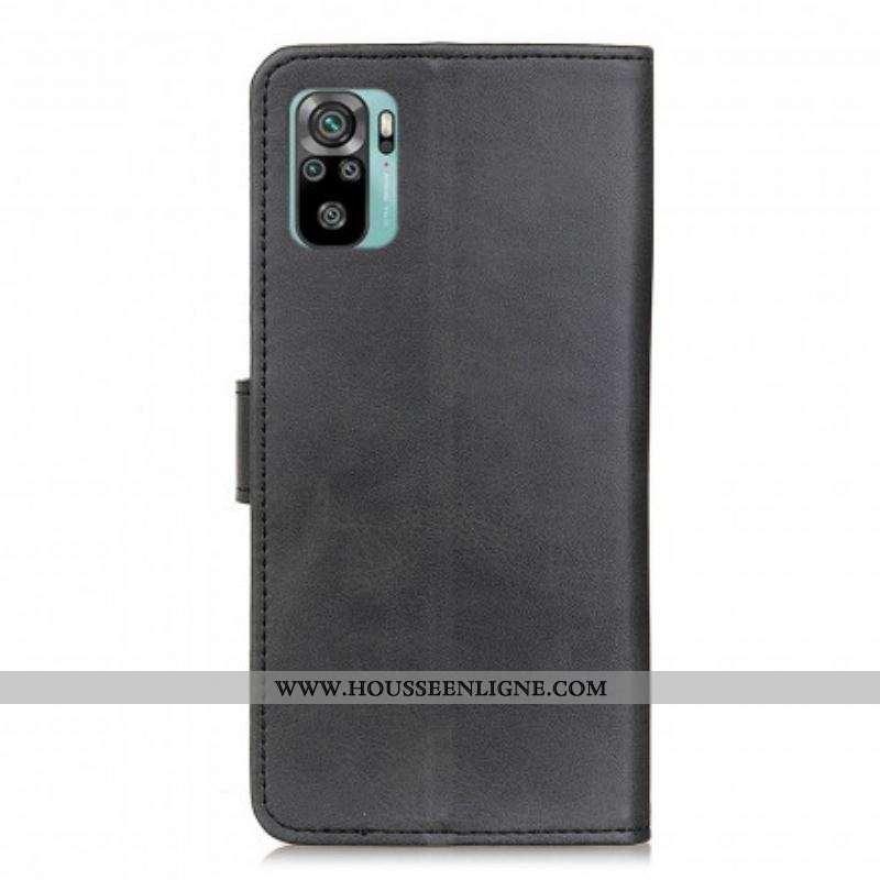 Housse Xiaomi Redmi Note 10/10S/Poco M5s Effet Cuir Mat Rétro