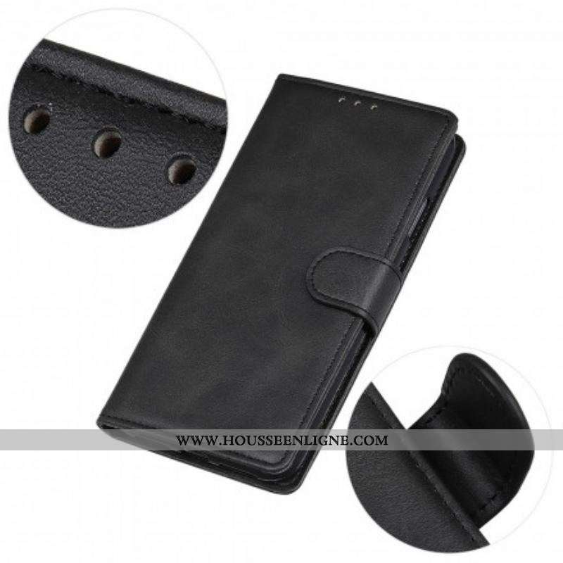 Housse Xiaomi Redmi Note 10/10S/Poco M5s Effet Cuir Mat Rétro