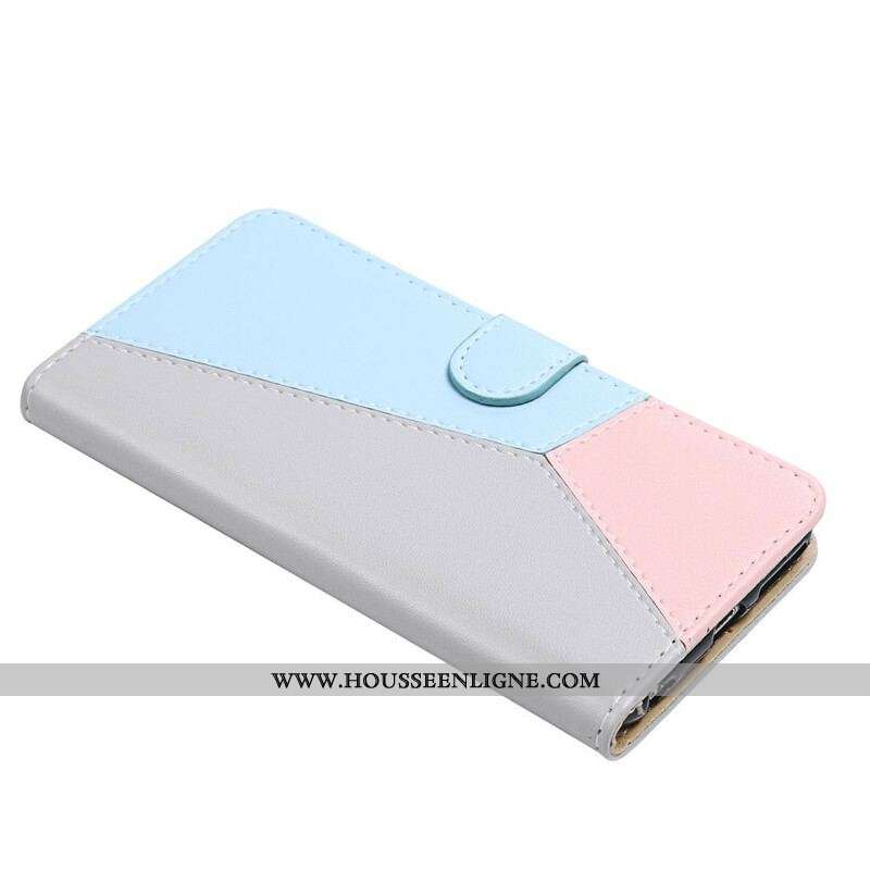 Housse Xiaomi Redmi Note 10/10S/Poco M5s Effet Cuir Tricolore