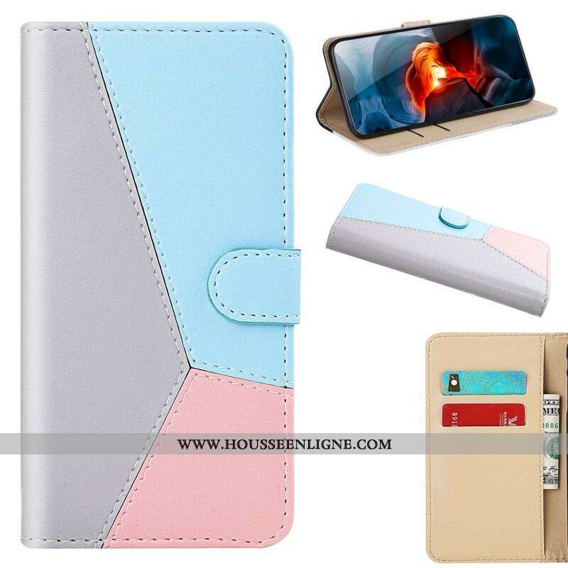 Housse Xiaomi Redmi Note 10/10S/Poco M5s Effet Cuir Tricolore