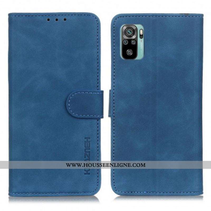 Housse Xiaomi Redmi Note 10/10S/Poco M5s Effet Cuir Vintage KHAZNEH