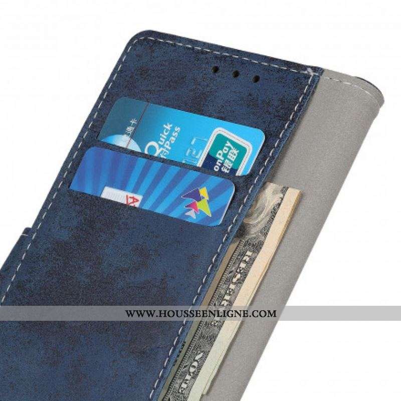 Housse Xiaomi Redmi Note 10/10S/Poco M5s Effet Cuir Vintage