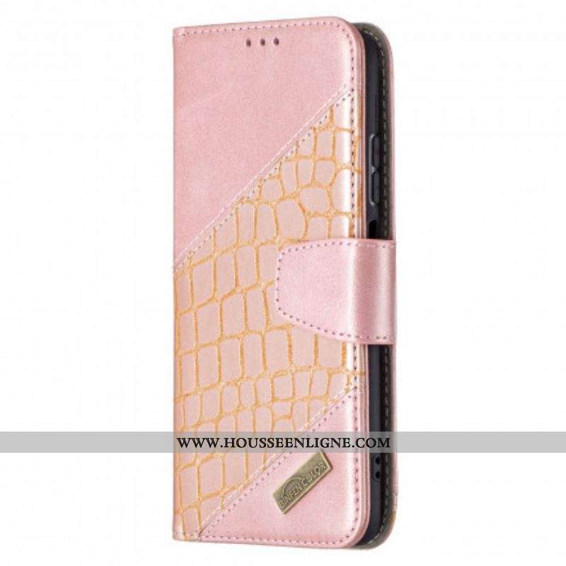 Housse Xiaomi Redmi Note 10/10S/Poco M5s Effet Peau de Crocodile Classique