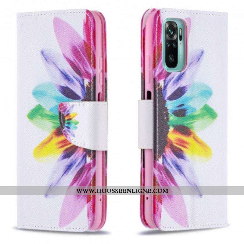 Housse Xiaomi Redmi Note 10/10S/Poco M5s Fleur Aquarelle