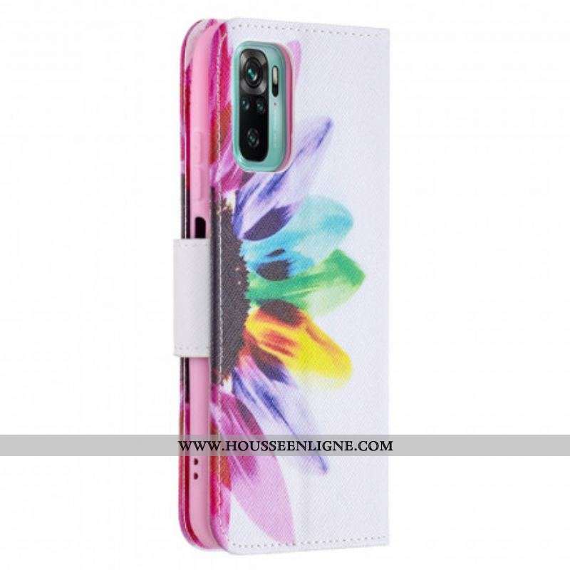Housse Xiaomi Redmi Note 10/10S/Poco M5s Fleur Aquarelle