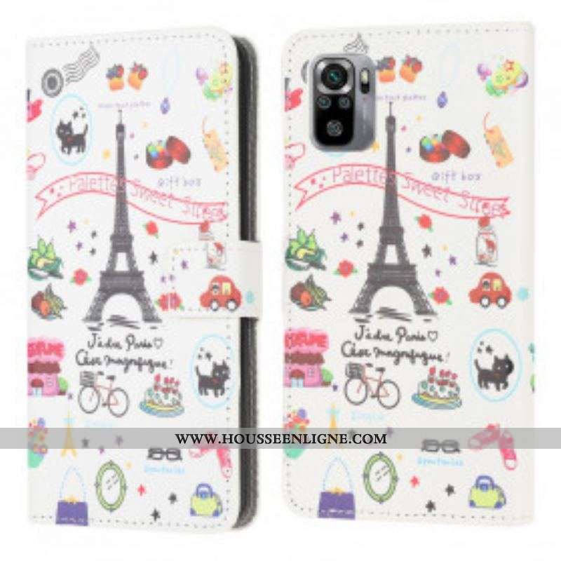 Housse Xiaomi Redmi Note 10/10S/Poco M5s J'adore Paris